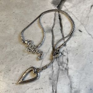 Double slip heart adjustable necklace